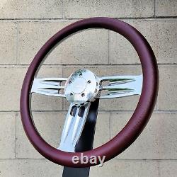 18 Inch Billet Big Rig Steering Wheel Double Barrel Purple Haze Vinyl Wrap Horn