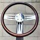 18 Inch Billet Steering Wheel Real Wood Double Barrel Horn Big Rig Peterbilt