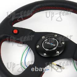 Black Leather with Dual Side Buttons NRG 13 RST-007R Racing Steering Wheel
