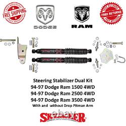 Skyjacker Steering Stabilizer Dual Kit Black For 94-97 Dodge RAM 1500 2500 3500