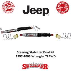 Skyjacker Steering Stabilizer Silver Dual Kit Fits 1997-2006 Wrangler TJ 4WD