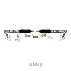 Steering Stabilizer Dual Kit For Use With3/4 Ton Vehicles Silver WithBlack Boots