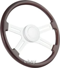 Steering Wheel & Hub Kit 18 Dual Classic Dark Wood (Freightliner)
