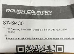 Amortisseur de direction double Rough Country N3 pour Ram 2500/3500 4WD 14-22 8749430