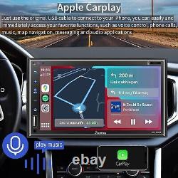 Autoradio stéréo double 2Din de voiture 7'' avec Apple CarPlay, Android Auto et multimédia HD/Caméra