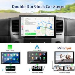 Stéréo de voiture Carpuride 9 pouces Double Din 2Din sans fil Apple Carplay Android Auto